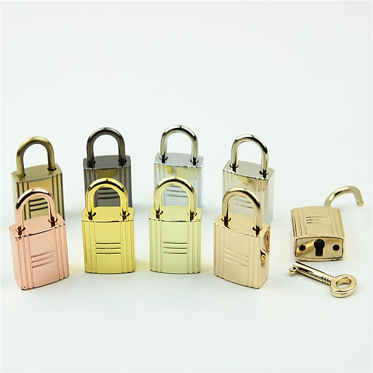 Сумка Сумочка аппаратные аксессуары светлый цвет золото маленький Квадратный замок висит украшение замок сумка замок три горизонтальный замок реальный замок
