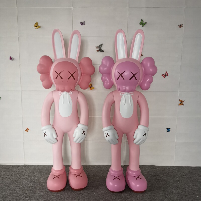 インターネット有名人のトレンディな Kaws 漫画のグラスファイバー彫刻人形暴力的なクマのセサミストリートホームディスプレイ床置き大型装飾品|undefined