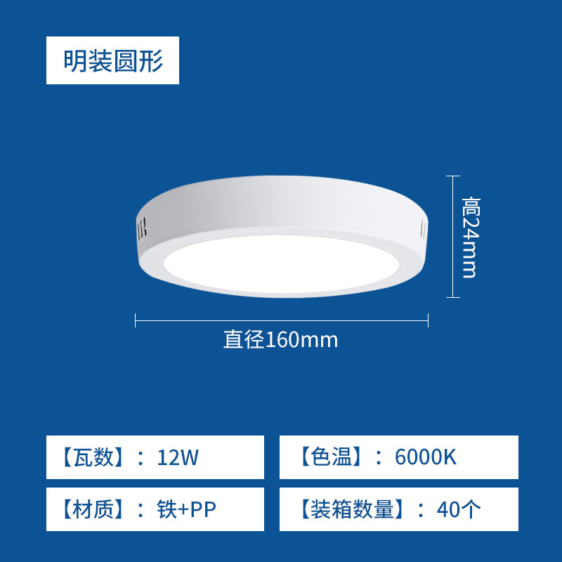 12w [round] surface mounted panel light