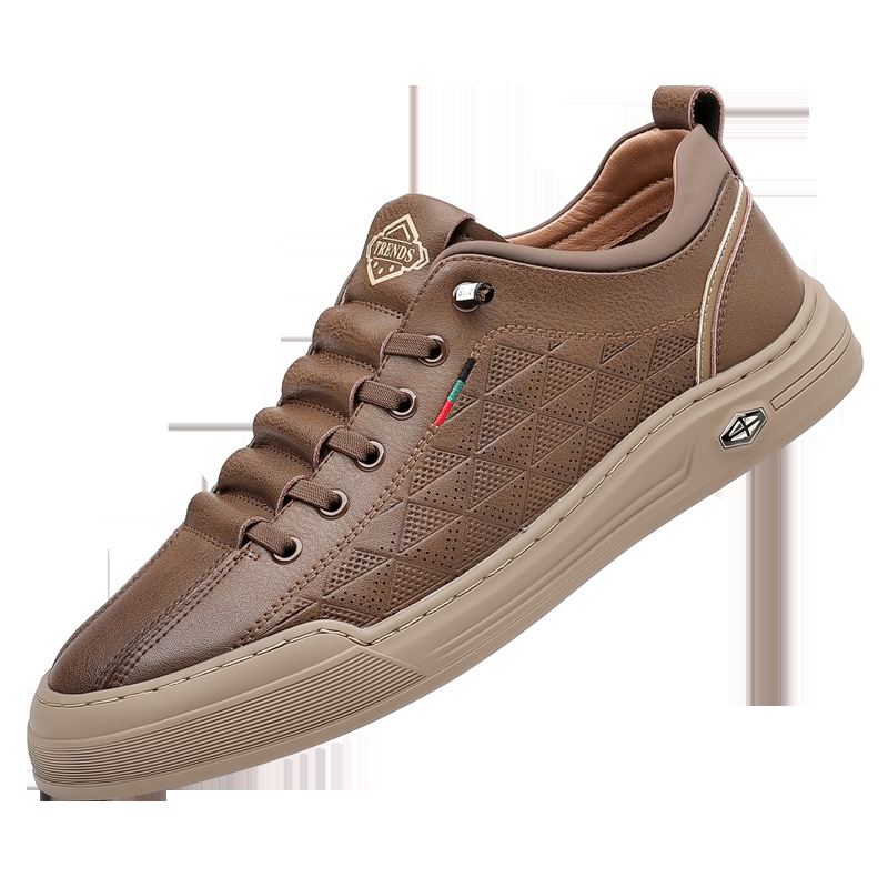 Zapatillas de deporte piel de vaca de verano para hombre, versión coreana de todo fósforo, tendencia transpirable, zapatos de hombre sin cordones, zapatos casuales de hombre deportivo al por mayor