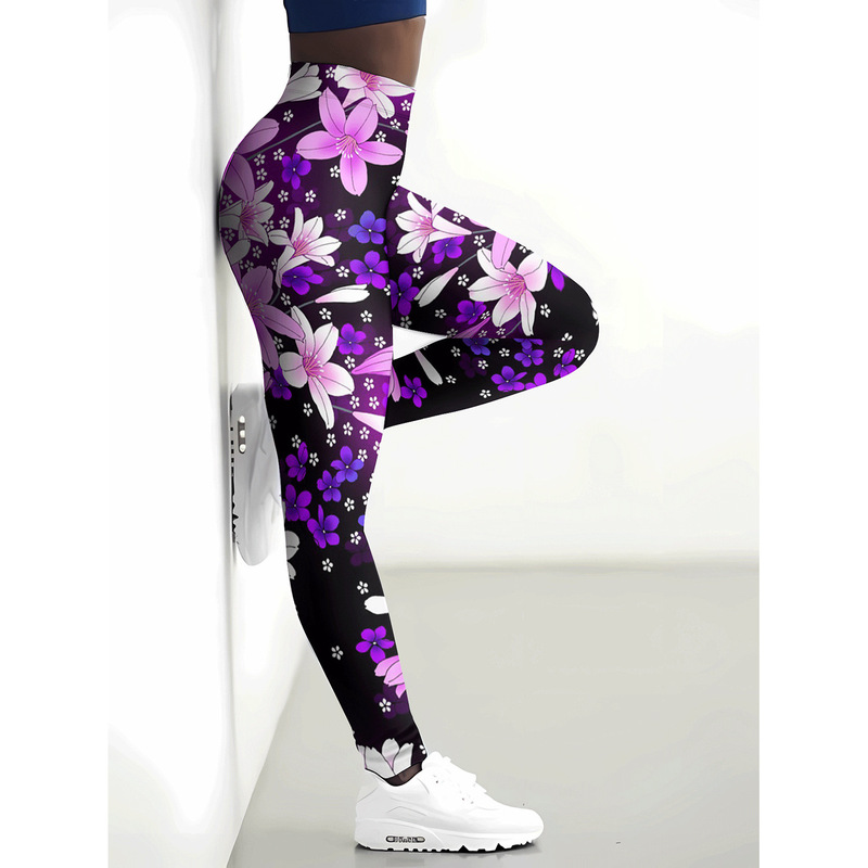 Women leggings small flower pattern printed tights yoga pants fitness trousers women sexy jogger pants Women leggings small flower pattern printed tights yoga pants fitness trousers women sexy jogger pants