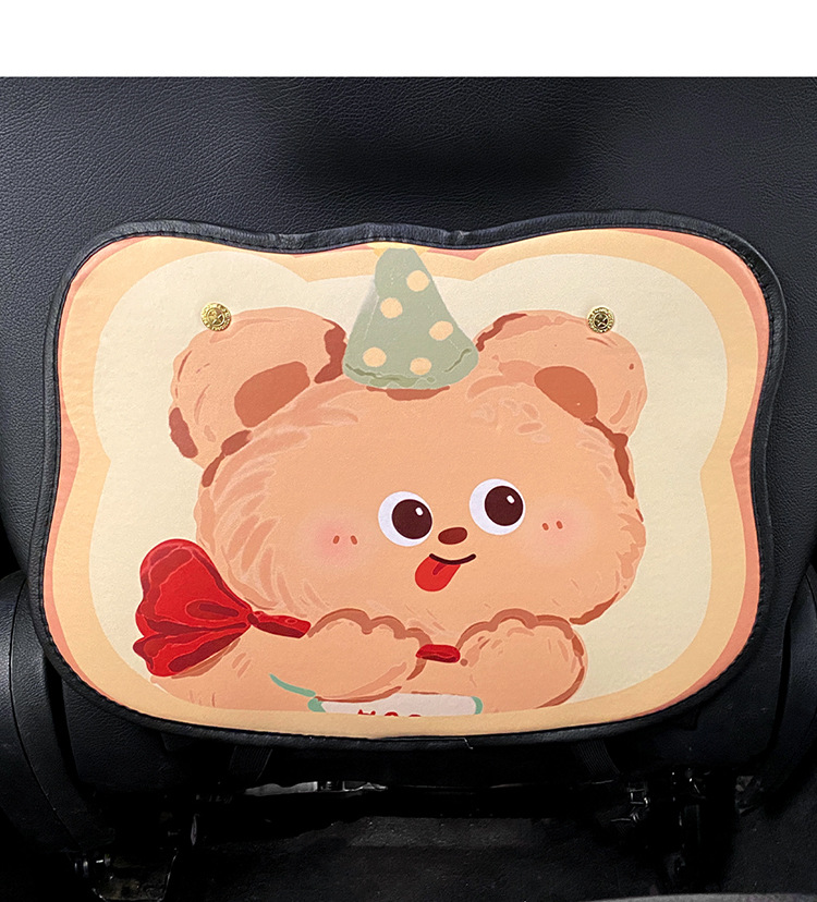 Short Butter Bear Chair Back Anti-kick Pad Children's Rear Seat Protective Pad Anti-dirty Protective Pad for Car Rear Wear