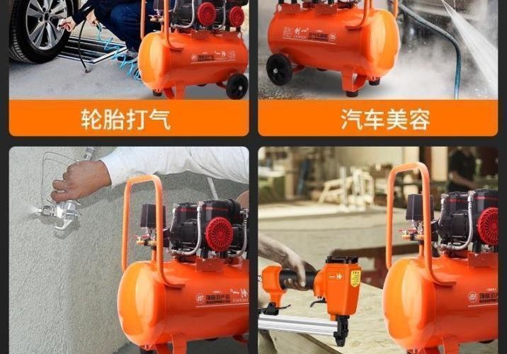 Air Compressor Pump 220V Woodworking Spray Paint Air Pump Oil-Free Silent Small Auto Repair Air Compressor