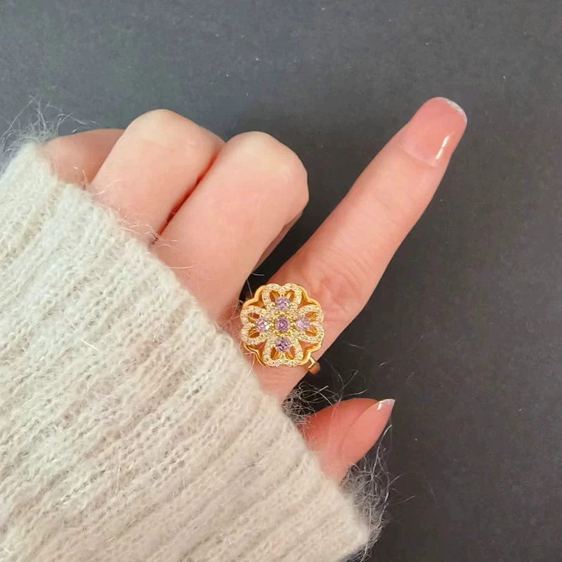 Zirconium, one size sexy ring, for import, flowered