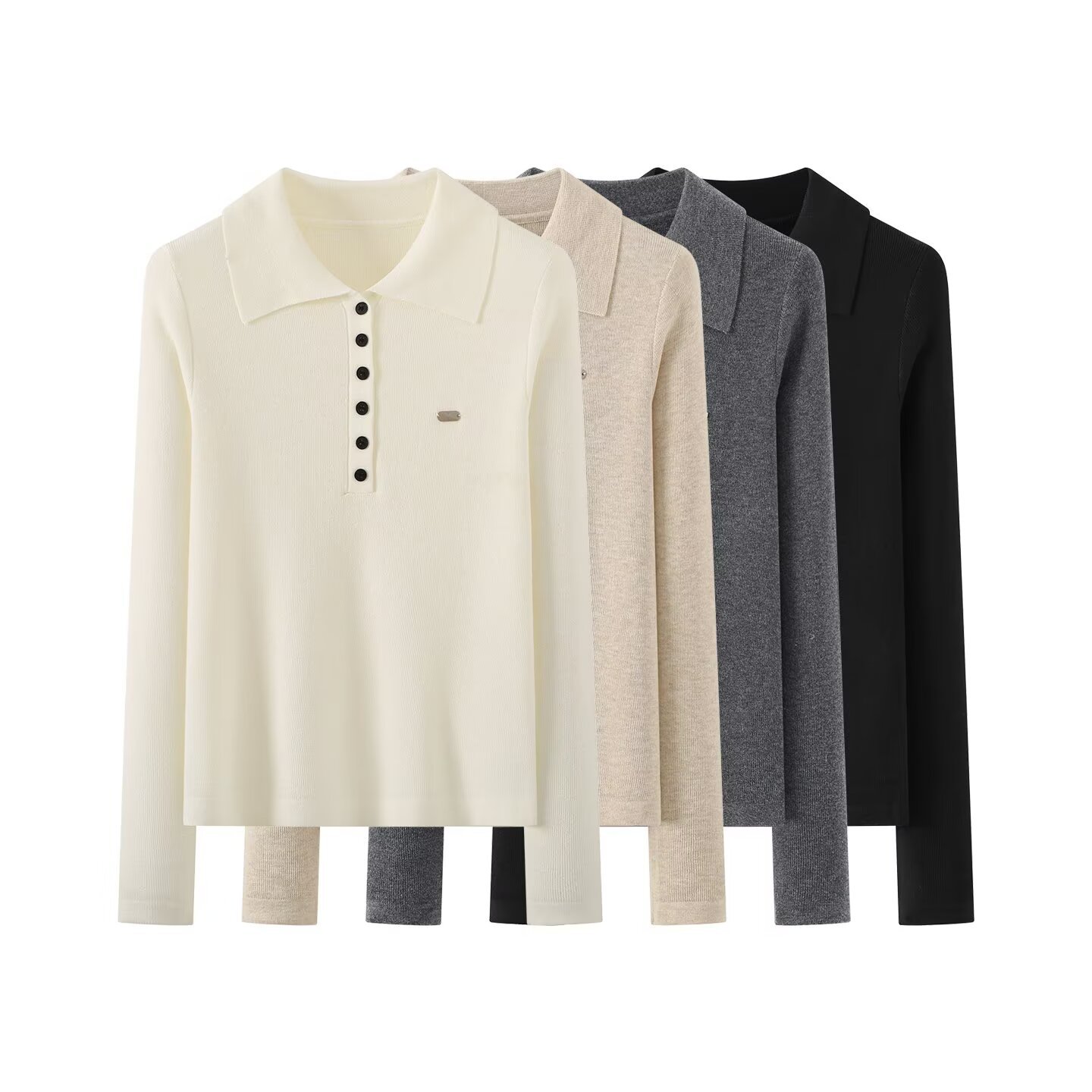 2026 Autumn/Winter New Arrival for Women's Export Clothing: Slim Fit, Age-Defying Knitwear, Polo Collar Base Layer
