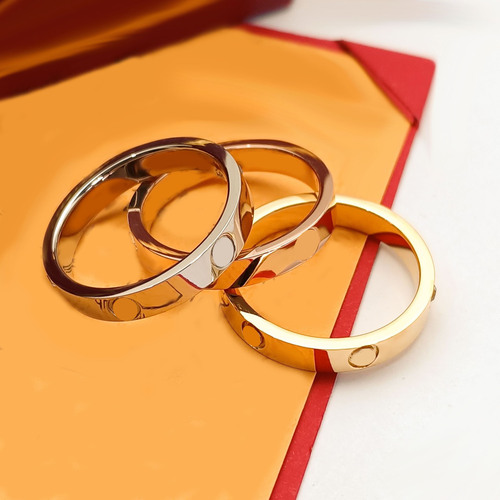  Internet celebrity rhinestone ring ring for women titanium steel non-fading couple ring 18K rose gold ring