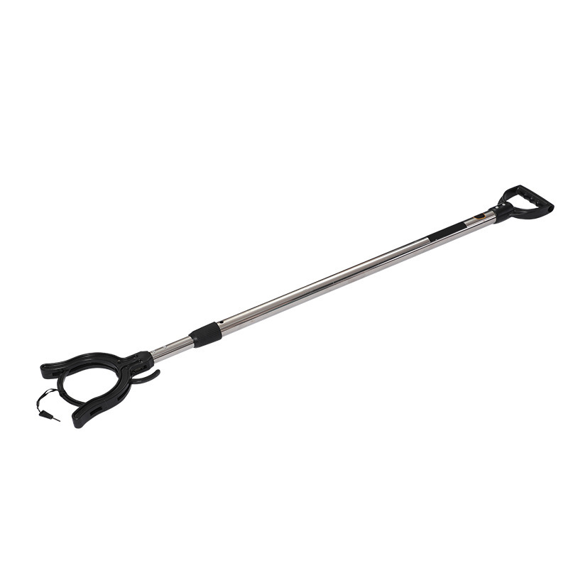 厂家校园安保器材 多功能带锁脚叉抓捕器 不锈钢可伸缩防暴钢叉