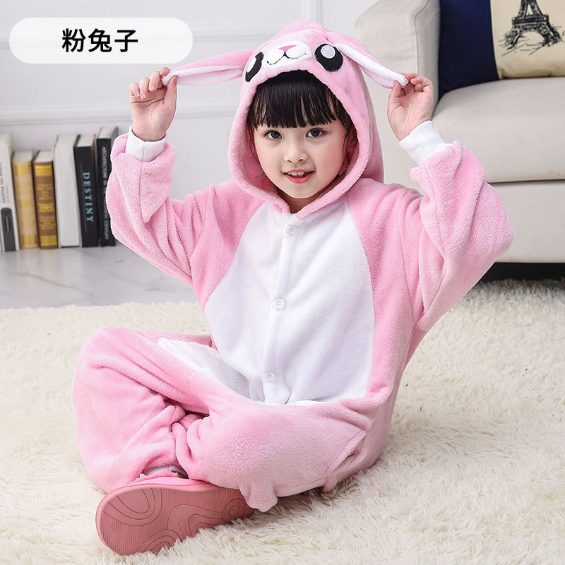 Lote directo de fábrica de coral de lana de los niños pijamas de una sola pieza de primavera y otoño de dibujos animados animal Niña bebé franela desgaste exterior de los niños