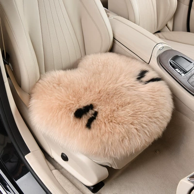 Pure Wool Car Single Seat Winter Cashmere Shear Plush Real Fur One-piece Rear Warm Ass Pad (Wool pad) - small-milk-square-mat-1-piece
