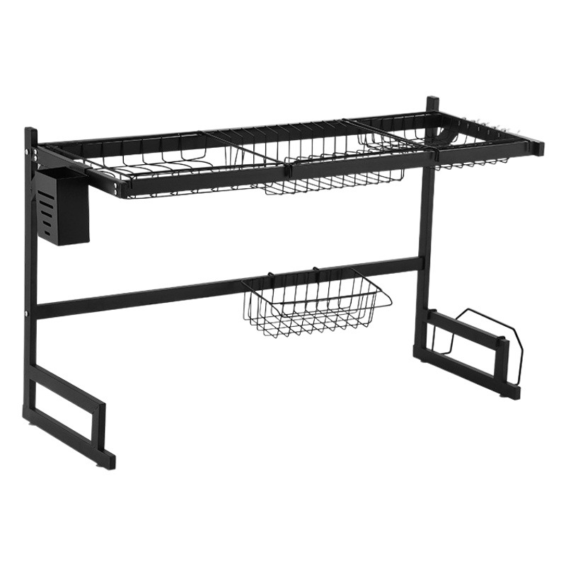 Rejilla de canal de agua de acero al carbono transfronteriza comercio de platos baratos negros Rejilla de drenaje de platos de cocina Tabla de cortar Rejilla de cuchillos