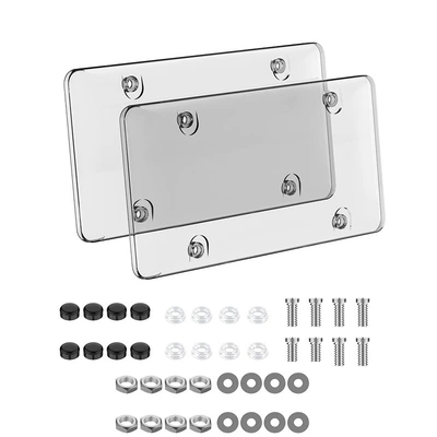 Plate Frame, License plate holder/license plate holder - transparent-single-piece-white-accessories-bag