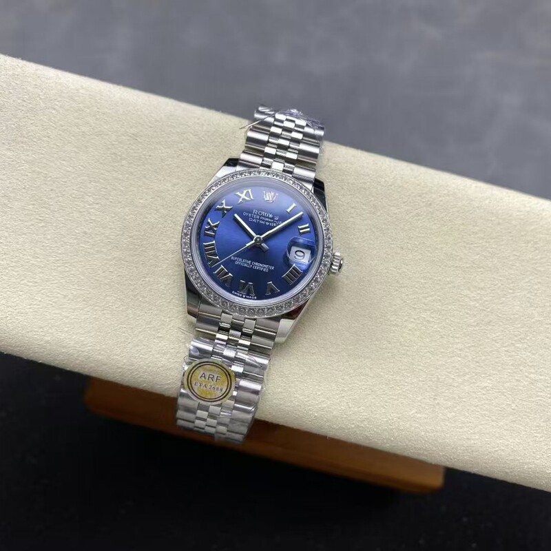 Arf Factory High Quality Iceberry Powder Rock Sugar Black Log Automatic Mechanical Watch Purple Plate Women's Diamond Factory Watch