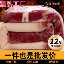 厂家批发拉舍尔毛毯双层加厚绒毯婚庆毯冬季珊瑚绒午睡盖毯礼品毯