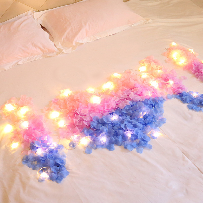 Pétalos de Rosa artificiales decoración de la confesión de la boda flor dispersa a mano propuesta del día de San Valentín haciendo romántica decoración de la habitación de la boda suministros