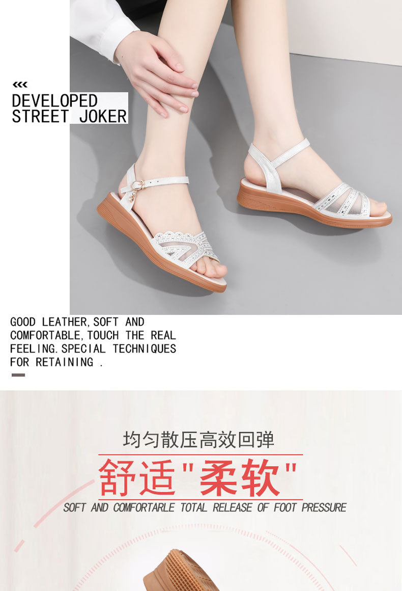 Sandal nữ đế bệt quai chữ V mềm mại chống trượt mùa hè — Màu đen chi tiết 2