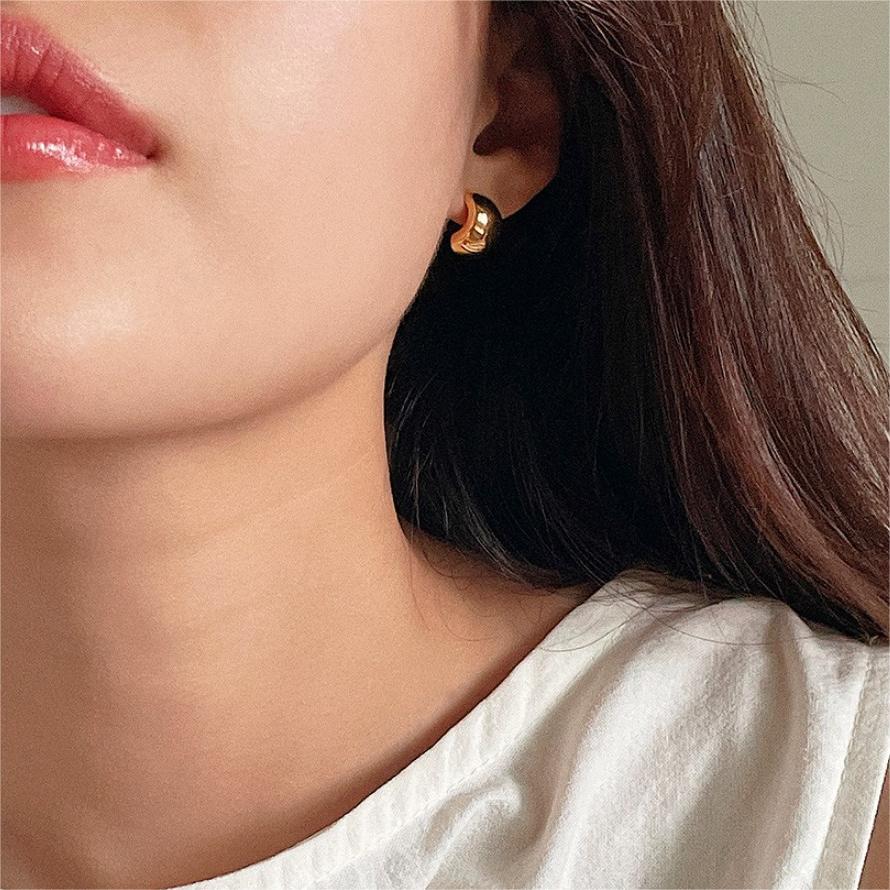 1 Pair Quantity 1 Pair 925 Sterling Silver C Shape Earrings