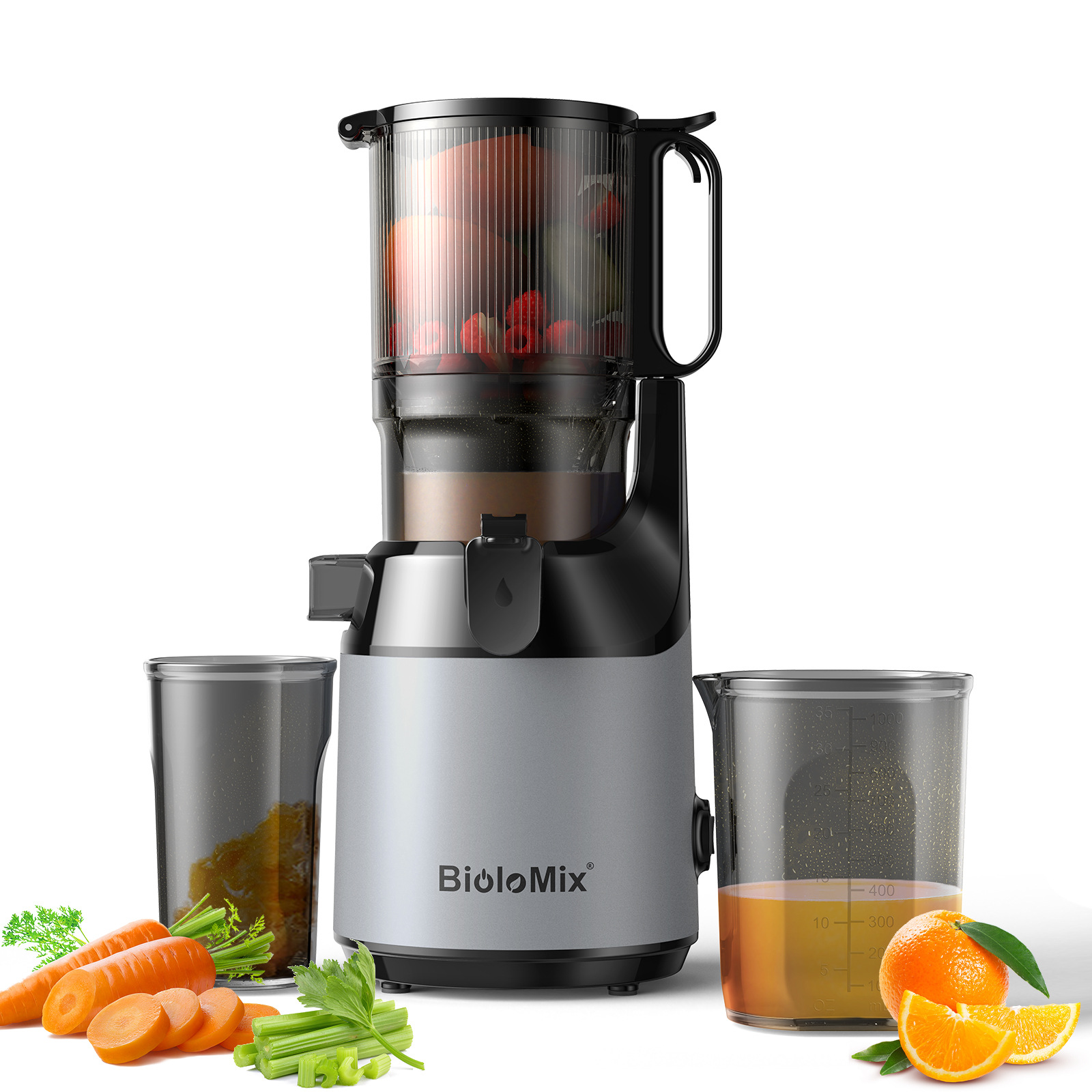 BioloMix Super Grand Calibre 130mm Gran Capacidad Juicer Lento Molinillo Lento Juicer Lento