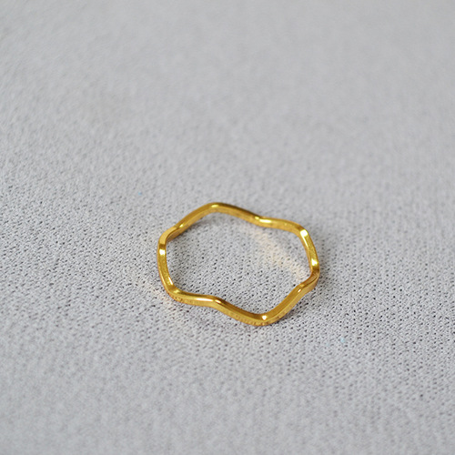 Minimalist Simple Wave Curve Brass Gold Plated INSPort Inspired Delicate Layered Band Fashion Personality Ring Index Finger Ring