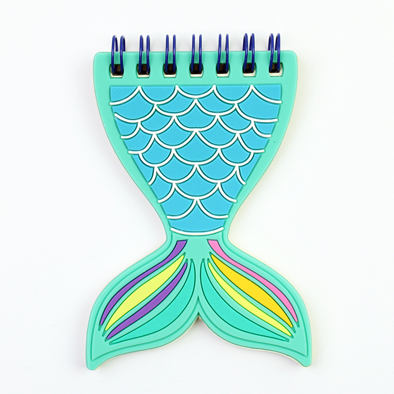 Cubierta de silicona pequeña bobina libro mini dibujos animados especial en forma de cuaderno papelería creativa forma de animal lindo con pluma