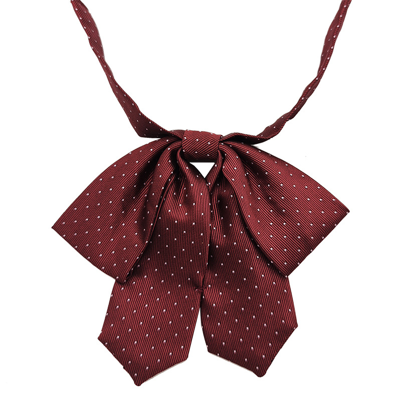 Punto de fabricante Pajarita de oreja colgante JK Pajarita de cuello de color sólido Estilo universitario japonés Chicas lindas con lazo Jacquard