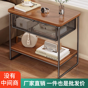 Bedside Table Modern Simple Bedside Medieval Small Table Multi-Functional Living Room Layered Small Side Table Bedside Storage Cabinet
