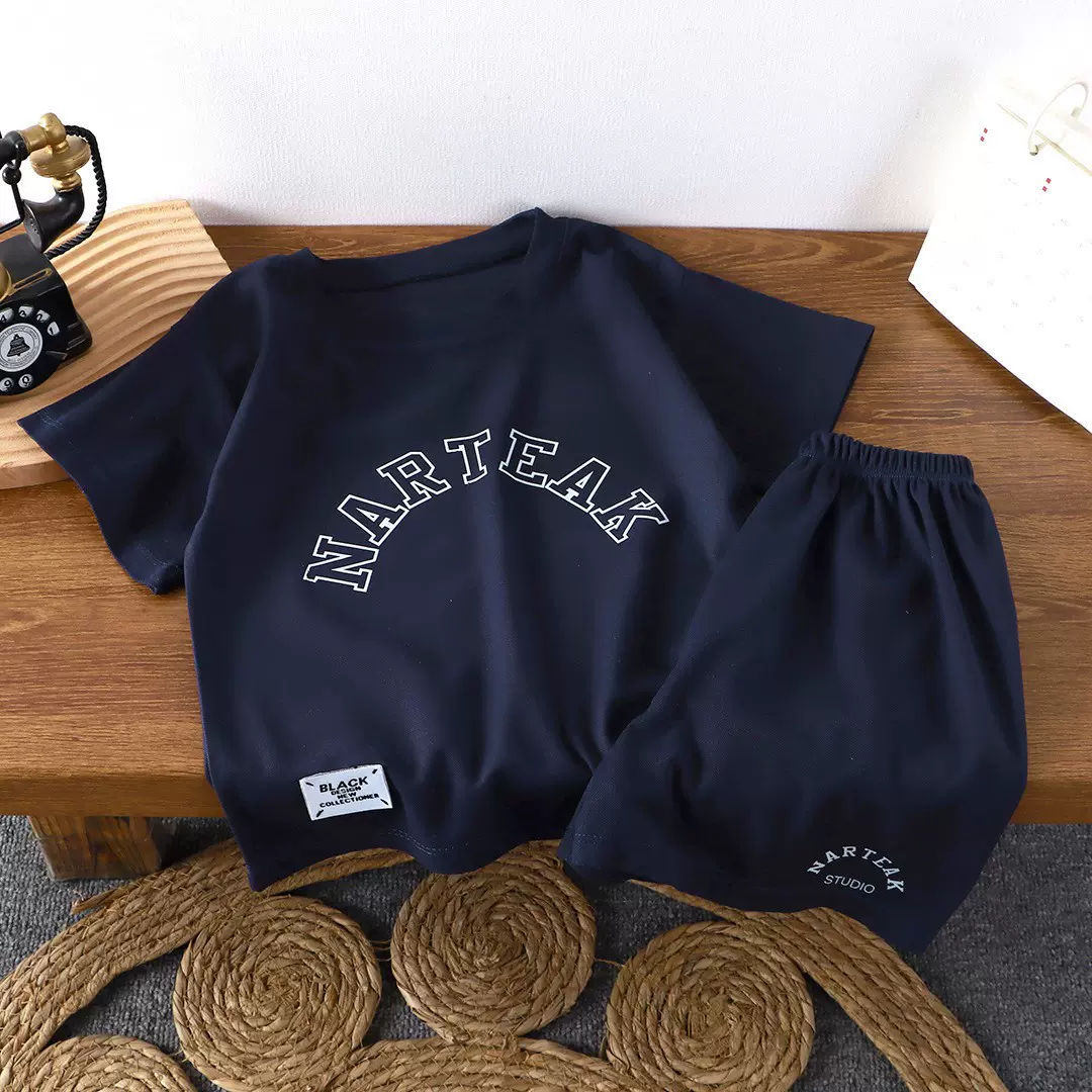 儿童短袖套装夏季薄款帅气网红衣服时尚潮流舒适韩版中大童外穿衣