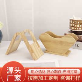北欧ins风格立式纸巾架餐巾酒店台面装饰纸架实木餐桌装饰餐巾架