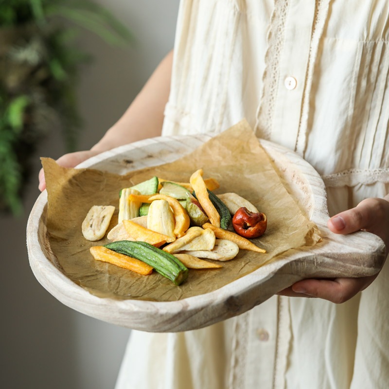 Wooden round blades -shaped snack disk homestays decoration…