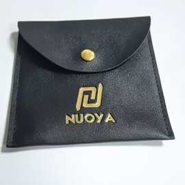 黑色PU袋批发首饰珠宝耳机收纳袋数据线便携皮革收纳袋可印logo