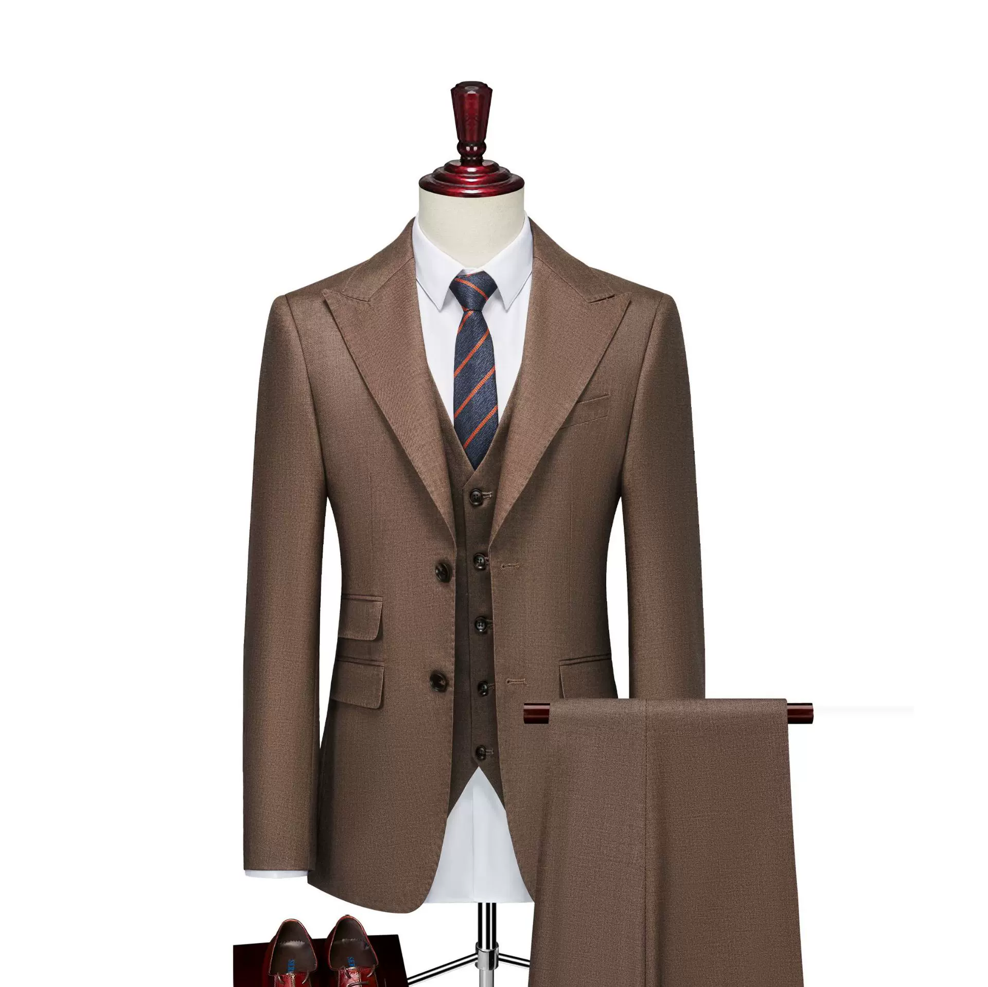 西服套装婚礼西装男套装羊毛新郎结婚礼服轻奢帅商务正装修身西服