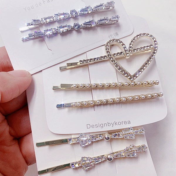 Корейские милые модные челки с zircon жемчужиной, шпилька для волос, микрорезьба, простой и элегантный дизайн
