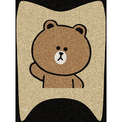 Electric vehicle foot mat Cartoon Foot Mats, Waterproof and Non-Slip - brown-bear