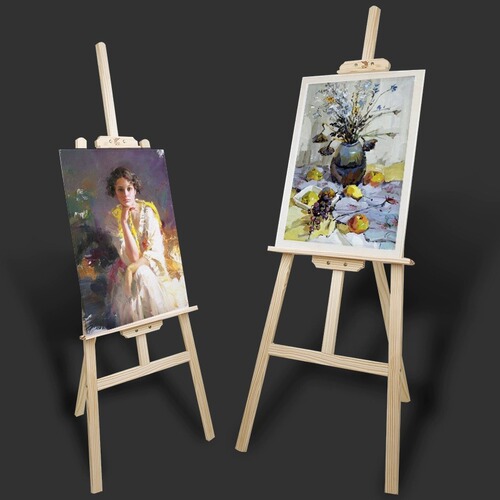 Wooden Easel Drawing Board 1.5m 1.75m Monochrome Sketching Painting Support Folding Easel 4K Drawing Board Set