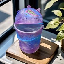 跨境爆款卡通彩色图案脏衣篮 可折叠脏衣篓筐玩具衣物收纳桶批发