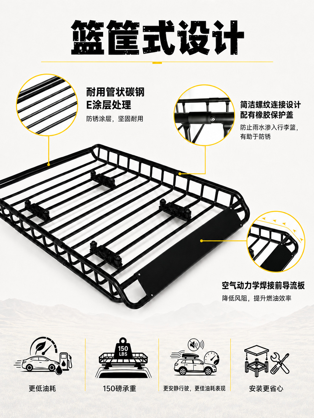 Roof rack luggage bag, waterproof roof bag, car luggage storage bag, large-capacity roof luggage bag