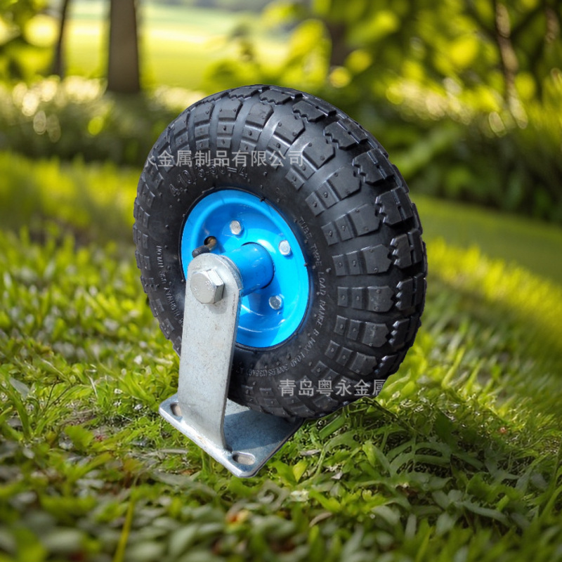 3.50-4气胎定向脚轮  10寸充气脚轮 350-4万向轮