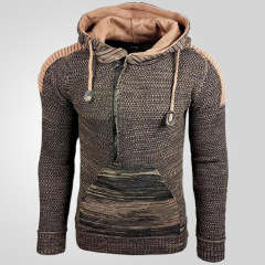 アマゾンの外国貿易の紳士服の秋冬のセーターと帽子の頭のニットのセーターの長袖のニットのニットのシャツのsy0002