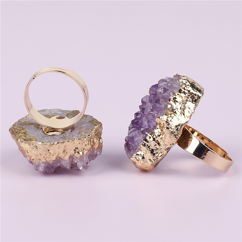 organic one size ring with amethyst