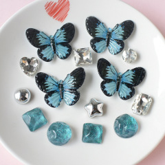 熱い販売蝶星空樹脂ジュエリーアクセサリー穴靴靴花 diy アクセサリー pj1806