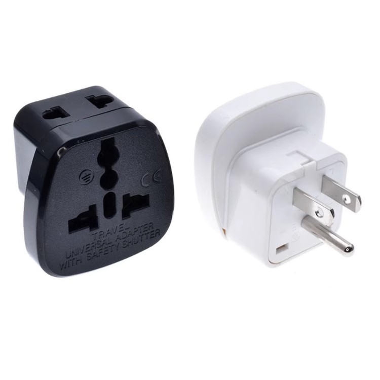 大面板电源转换器美规旅游转接插头美标带安全门一转二插座SSI-5