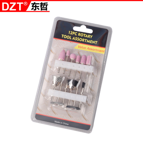 12pc grinding head set pointed spherical cylindrical pointed wire rust removal polishing brush tool