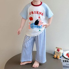 儿童套装2025男女童夏季新款1043莫代尔空调服两件套中大童童装