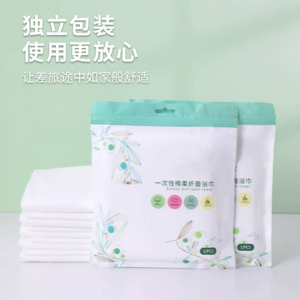 Disposable bath towel, handheld pack for traveling, increased thickness