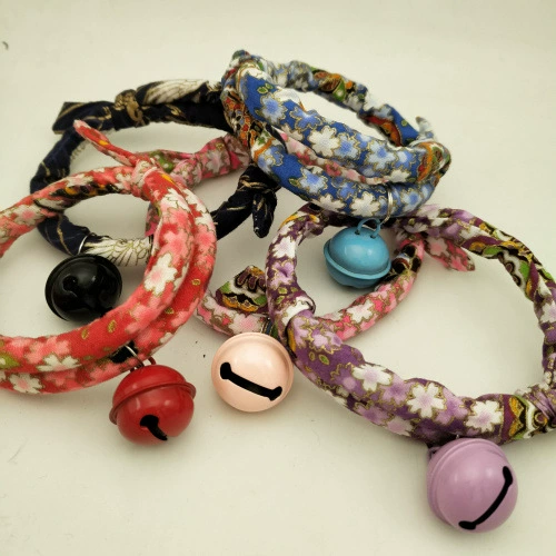 Хлопок в японском стиле кошачий воротник кошачий колокольчик ошейник для домашних животных поставляет ювелирные изделия для кошек оптом