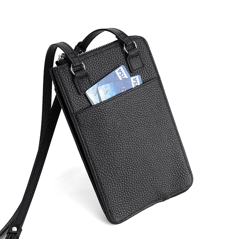 Bolso del teléfono móvil de las mujeres del cuero genuino multifuncional multi-Tarjeta pequeña bolsa de mensajero primera capa de piel de vaca pequeña mochila transfronteriza todo partido bolso de hombro