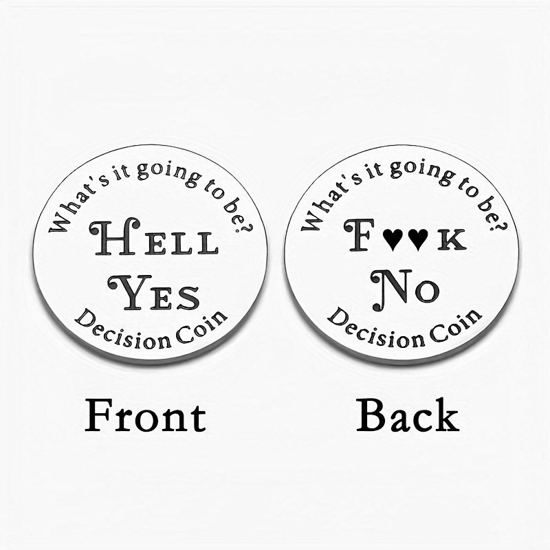 Europe and the United States hot pocket hug stainless steel decision coin double-sided lettering decision coin baby parents decision coin Europe and the United States hot pocket hug stainless steel decision coin double-sided lettering decision coin baby parents decision coin