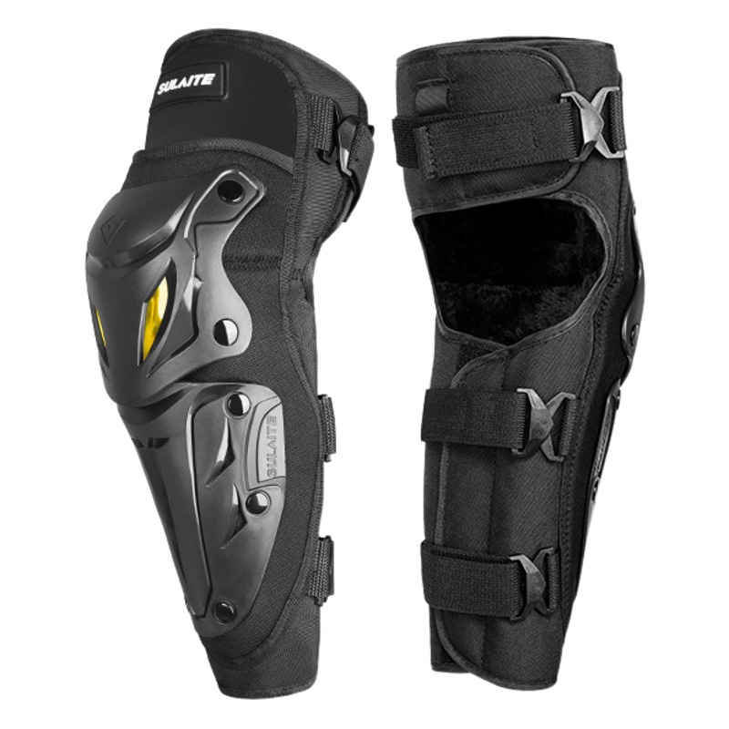 Sulaite Winter Warm Knee Pads, Motorcycle Riding Leg Protectors, Elbow Protectors, Thickened Windproof Off-Road Protective Gear