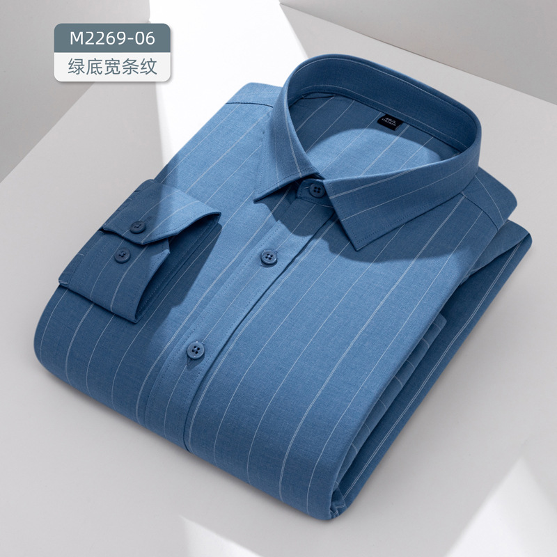 Camisas cálidas de invierno personalizadas de alta calidad para hombres con mangas largas y camisa de lana gruesa a rayas sólidas delgada