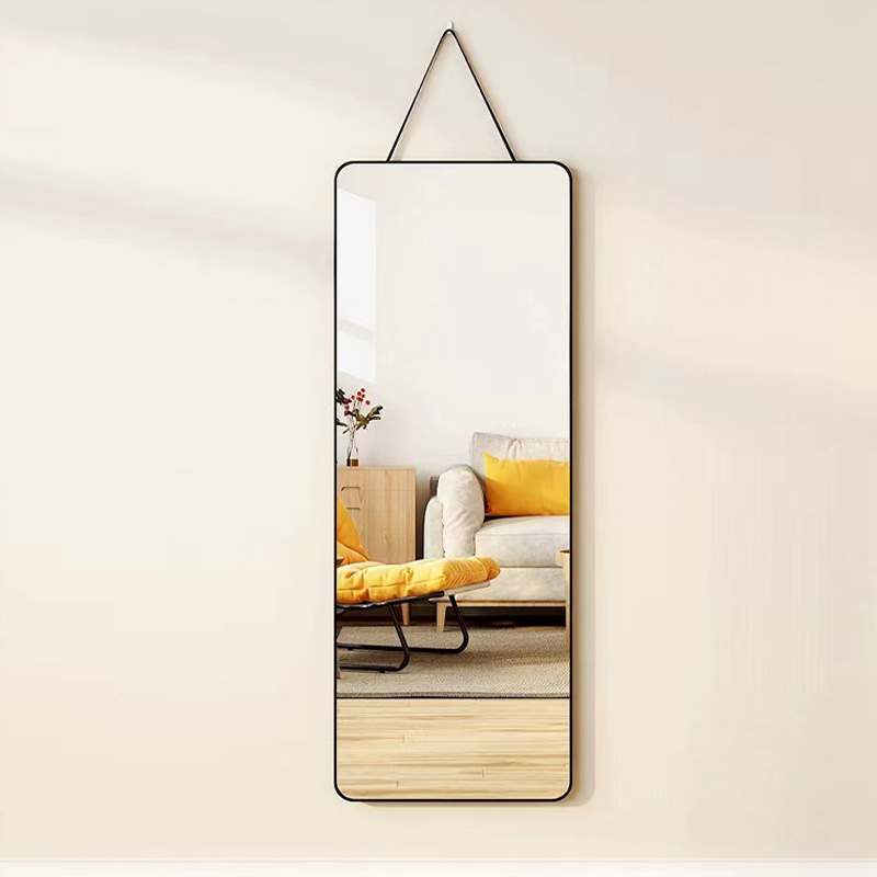 Espejo de cuerpo entero autoadhesivo de pared de pared doméstica sin perforación de espejo dormitorio de niñas espejo de vestimenta de dormitorio espejo de prueba