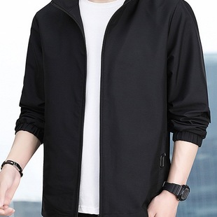 Autumn 2024 Thin Men's Vertical Collar Short Coat Coat Casual Jacket Men's Fashionable Jacket for Men